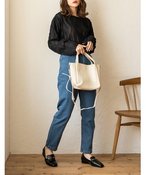 chocomee（チョコミー）の「2way hand bag/ツーウェイハンドバッグ（ハンドバッグ・レディース・アイボリー/ブラウン・FREE）」の13枚目の写真