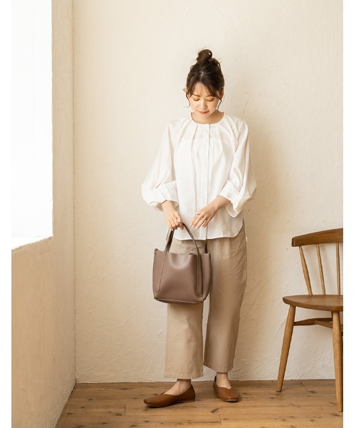 chocomee（チョコミー）の「2way hand bag/ツーウェイハンドバッグ（ハンドバッグ・レディース・アイボリー/ブラウン・FREE）」の15枚目の写真