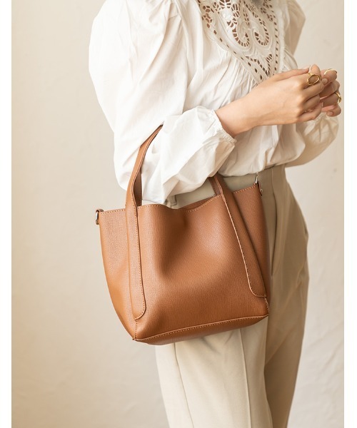 chocomee（チョコミー）の「2way hand bag/ツーウェイハンドバッグ（ハンドバッグ・レディース・アイボリー/ブラウン・FREE）」の11枚目の写真