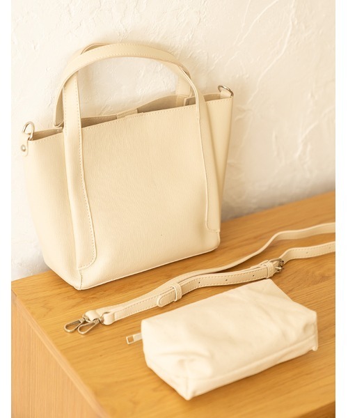chocomee（チョコミー）の「2way hand bag/ツーウェイハンドバッグ（ハンドバッグ・レディース・アイボリー/ブラウン・FREE）」の12枚目の写真