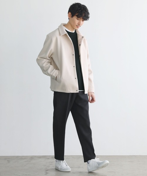 THE CASUAL（カジュアル）の「ルーズベーシックメルトンコーチジャケット（ブルゾン・メンズ・ブラウン/チャコールグレー/モカ/ブラック/グレー/ブルーグレー/オフホワイト/ネイビー・L/M/XL/S）」の10枚目の写真