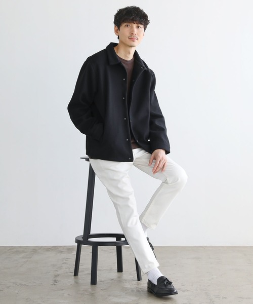THE CASUAL（カジュアル）の「ルーズベーシックメルトンコーチジャケット（ブルゾン・メンズ・ブラウン/チャコールグレー/モカ/ブラック/グレー/ブルーグレー/オフホワイト/ネイビー・L/M/XL/S）」の12枚目の写真