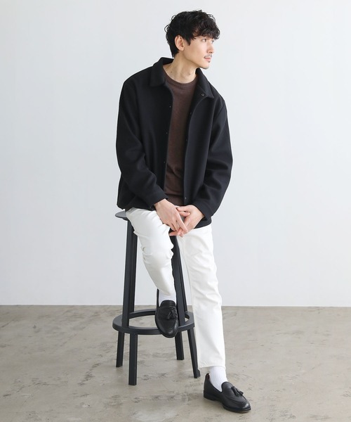 THE CASUAL（カジュアル）の「ルーズベーシックメルトンコーチジャケット（ブルゾン・メンズ・ブラウン/チャコールグレー/モカ/ブラック/グレー/ブルーグレー/オフホワイト/ネイビー・L/M/XL/S）」の13枚目の写真