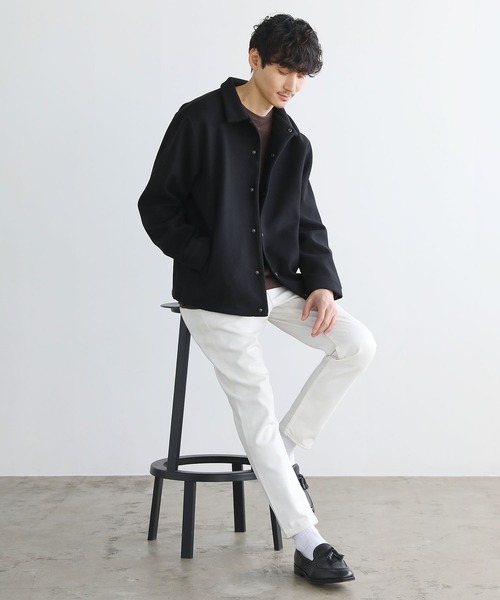 THE CASUAL（カジュアル）の「ルーズベーシックメルトンコーチジャケット（ブルゾン・メンズ・ブラウン/チャコールグレー/モカ/ブラック/グレー/ブルーグレー/オフホワイト/ネイビー・L/M/XL/S）」の14枚目の写真