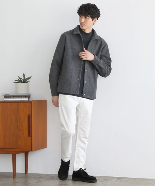 THE CASUAL（カジュアル）の「ルーズベーシックメルトンコーチジャケット（ブルゾン・メンズ・ブラウン/チャコールグレー/モカ/ブラック/グレー/ブルーグレー/オフホワイト/ネイビー・L/M/XL/S）」の17枚目の写真