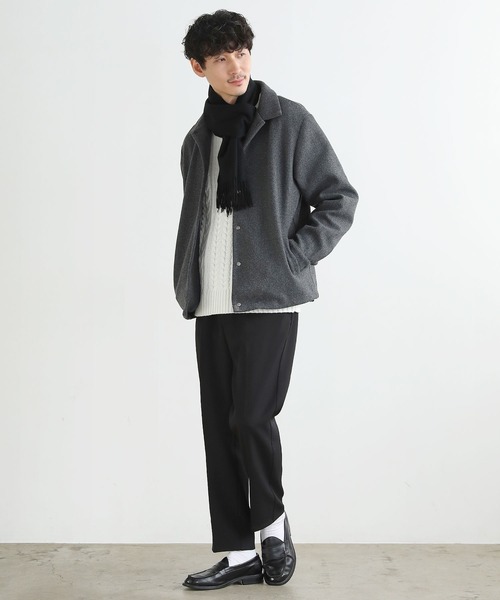 THE CASUAL（カジュアル）の「ルーズベーシックメルトンコーチジャケット（ブルゾン・メンズ・ブラウン/チャコールグレー/モカ/ブラック/グレー/ブルーグレー/オフホワイト/ネイビー・L/M/XL/S）」の19枚目の写真