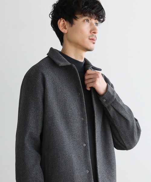 THE CASUAL（カジュアル）の「ルーズベーシックメルトンコーチジャケット（ブルゾン・メンズ・ブラウン/チャコールグレー/モカ/ブラック/グレー/ブルーグレー/オフホワイト/ネイビー・L/M/XL/S）」の22枚目の写真