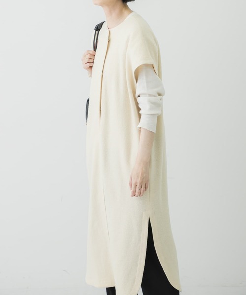かぐれ（カグレ）の「ウールミルドロングワンピース（ワンピース・レディース・ライトグレー/アイボリー/チャコールグレー・FREE）」の5枚目の写真