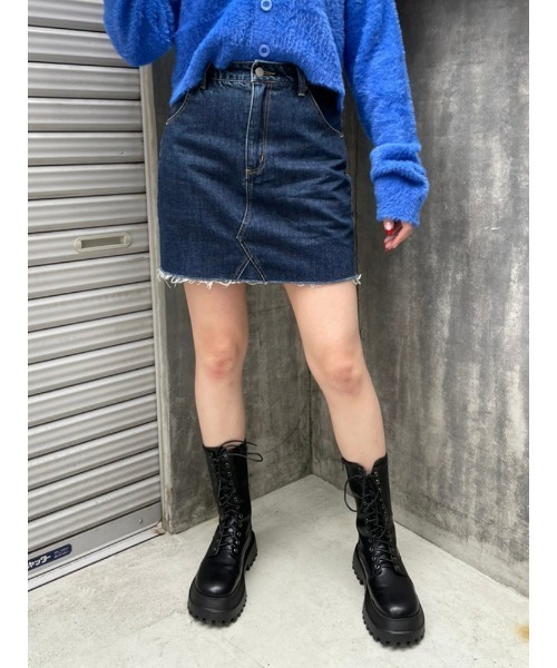 ENVYM(アンビー)の「トラピゾイドミニSK(スカート・レディース・ベージュ/ブルー/グレー・MEDIUM/SMALL)」の3枚目の写真