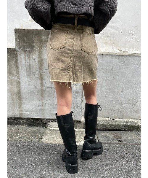 ENVYM(アンビー)の「トラピゾイドミニSK(スカート・レディース・ベージュ/ブルー/グレー・MEDIUM/SMALL)」の8枚目の写真