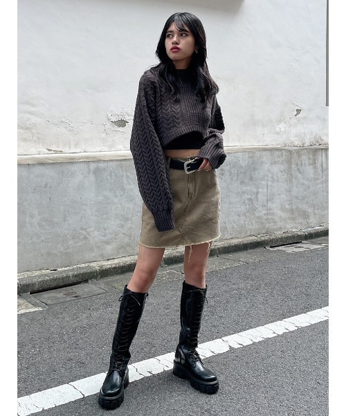 ENVYM(アンビー)の「トラピゾイドミニSK(スカート・レディース・ベージュ/ブルー/グレー・MEDIUM/SMALL)」の5枚目の写真