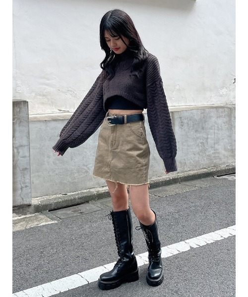 ENVYM(アンビー)の「トラピゾイドミニSK(スカート・レディース・ベージュ/ブルー/グレー・MEDIUM/SMALL)」の13枚目の写真