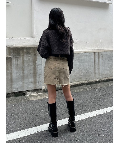 ENVYM(アンビー)の「トラピゾイドミニSK(スカート・レディース・ベージュ/ブルー/グレー・MEDIUM/SMALL)」の21枚目の写真