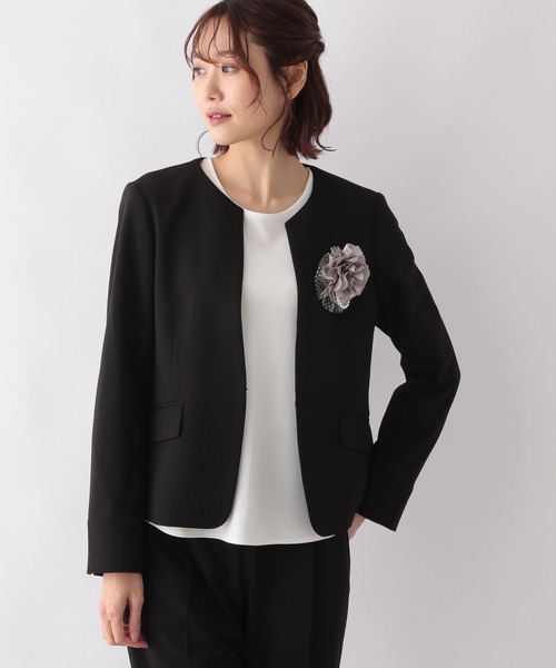 GLOBAL WORK(グローバルワーク)の「スゴラクストレッチノーカラージャケット/124258(ノーカラージャケット・レディース・ブラック/ネイビー・MEDIUM/LARGE)」の7枚目の写真