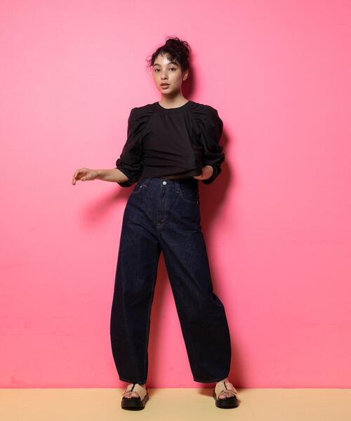 CITEN(シテン)の「<CITEN>バルーン デニム(デニムパンツ・レディース・ライトブルー/ネイビー・S/M)」の1枚目の写真