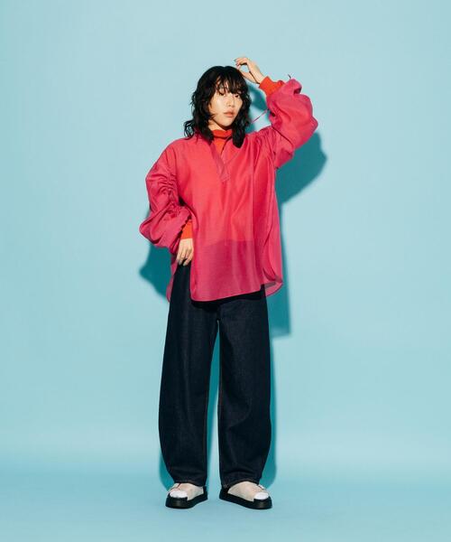 CITEN(シテン)の「<CITEN>バルーン デニム(デニムパンツ・レディース・ライトブルー/ネイビー・S/M)」の14枚目の写真