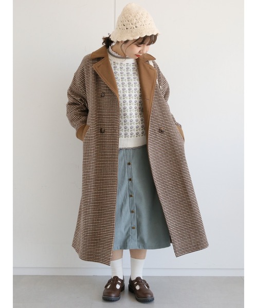 ehka sopo(エヘカソポ)の「コーデュロイ前釦スカート(スカート・レディース・キナリ/ミント/チャコール・フリ-)」の6枚目の写真