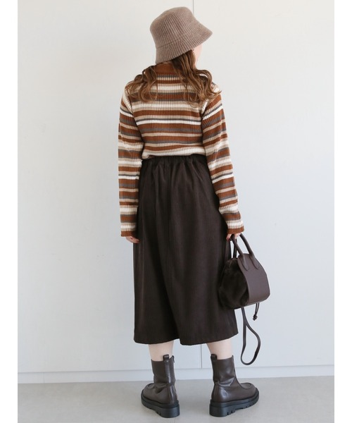 ehka sopo(エヘカソポ)の「コーデュロイ前釦スカート(スカート・レディース・キナリ/ミント/チャコール・フリ-)」の11枚目の写真