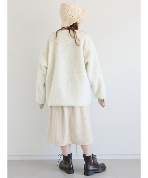 ehka sopo(エヘカソポ)の「コーデュロイ前釦スカート(スカート・レディース・キナリ/ミント/チャコール・フリ-)」の16枚目の写真