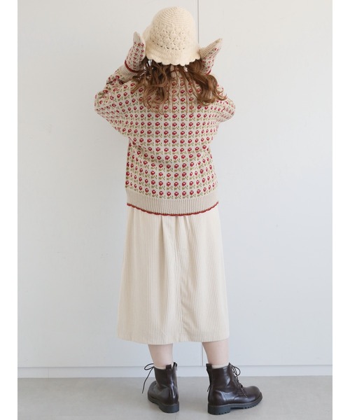 ehka sopo(エヘカソポ)の「コーデュロイ前釦スカート(スカート・レディース・キナリ/ミント/チャコール・フリ-)」の21枚目の写真