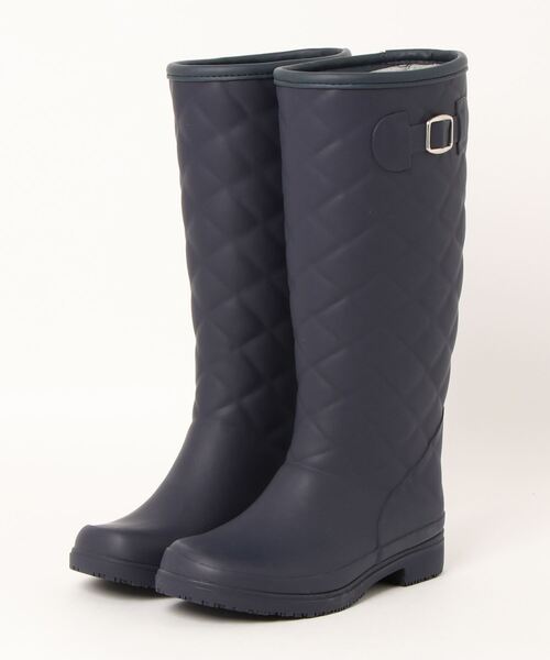 キルティング風 ロングレインブーツ（レインシューズ）｜Piedi Nudi