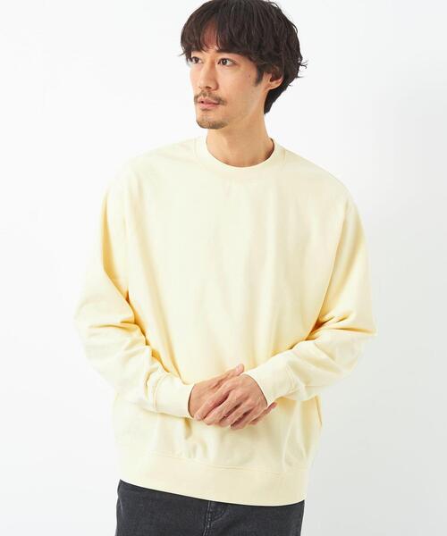 green label relaxing(グリーンレーベルリラクシング)の「ソフトスウェット クルーネック 長袖(スウェット・メンズ・イエロー/ネイビー/ホワイト/ライム・L/M/S/XL)」の8枚目の写真