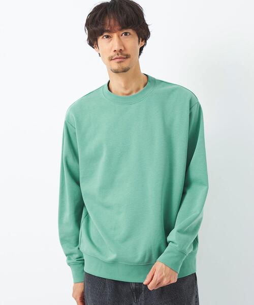 green label relaxing(グリーンレーベルリラクシング)の「ソフトスウェット クルーネック 長袖(スウェット・メンズ・イエロー/ネイビー/ホワイト/ライム・L/M/S/XL)」の9枚目の写真