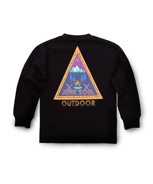 JUNKSOUL(ジャンクソウル)の「100%コットン カラフルTAKIBIトライアングル ロングTシャツ(M4)(Tシャツ/カットソー・キッズ・ライム/ブラック・100/110/120/130/140/150/160)」の2枚目の写真