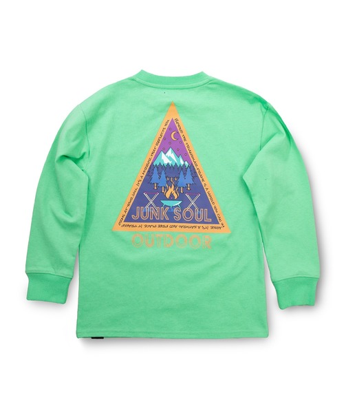 JUNKSOUL(ジャンクソウル)の「100%コットン カラフルTAKIBIトライアングル ロングTシャツ(M4)(Tシャツ/カットソー・キッズ・ライム/ブラック・100/110/120/130/140/150/160)」の9枚目の写真