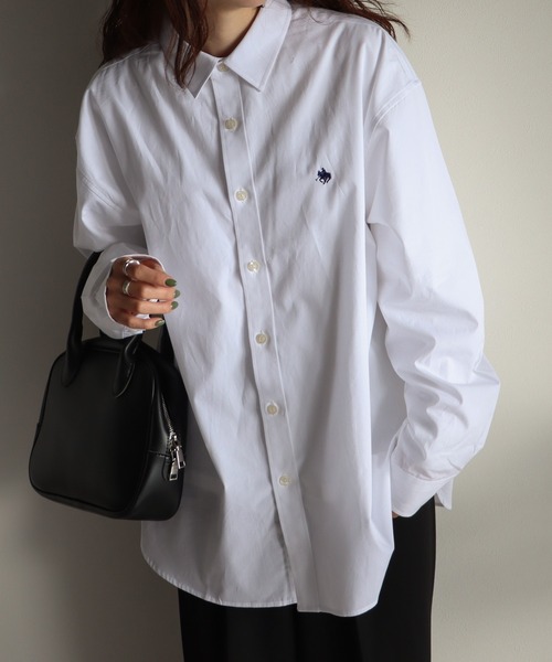 POLO BCS（ポロ ビーシーエス）の「ＰＯＬＯ　ＢＣＳ　ワンポント刺繍長袖シャツ（シャツ/ブラウス・レディース・ホワイト/ブルー/サックスブルー・M/L/XL）」の5枚目の写真