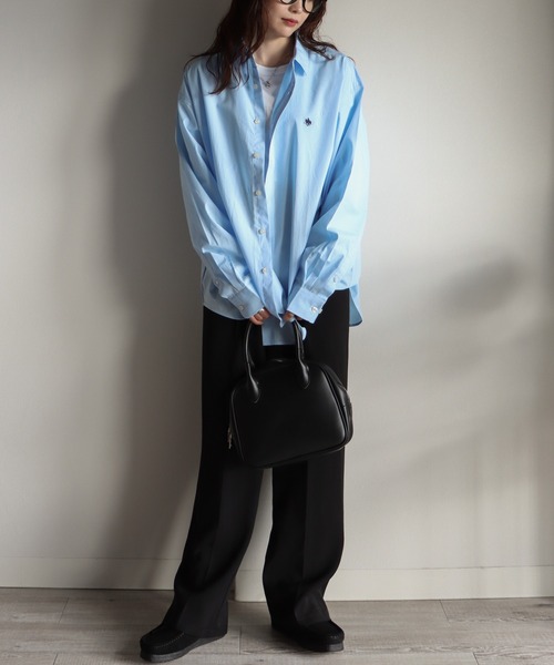 POLO BCS（ポロ ビーシーエス）の「ＰＯＬＯ　ＢＣＳ　ワンポント刺繍長袖シャツ（シャツ/ブラウス・レディース・ホワイト/ブルー/サックスブルー・M/L/XL）」の11枚目の写真