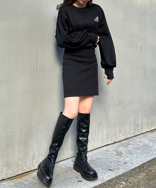 INGNI（イング）の「胸ロゴチュニックワンピース（チュニック・レディース・グレー/アイボリー/ブラック・M）」の14枚目の写真