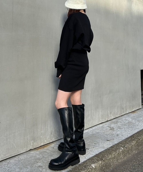 INGNI（イング）の「胸ロゴチュニックワンピース（チュニック・レディース・グレー/アイボリー/ブラック・M）」の15枚目の写真