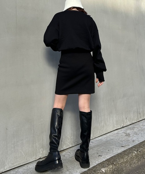 INGNI（イング）の「胸ロゴチュニックワンピース（チュニック・レディース・グレー/アイボリー/ブラック・M）」の16枚目の写真