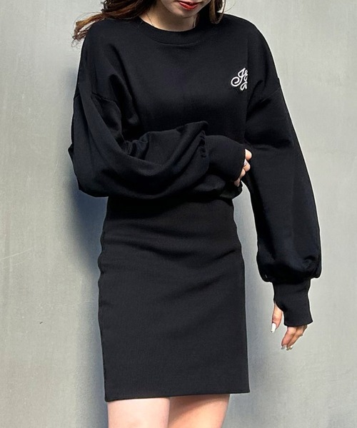 INGNI（イング）の「胸ロゴチュニックワンピース（チュニック・レディース・グレー/アイボリー/ブラック・M）」の12枚目の写真