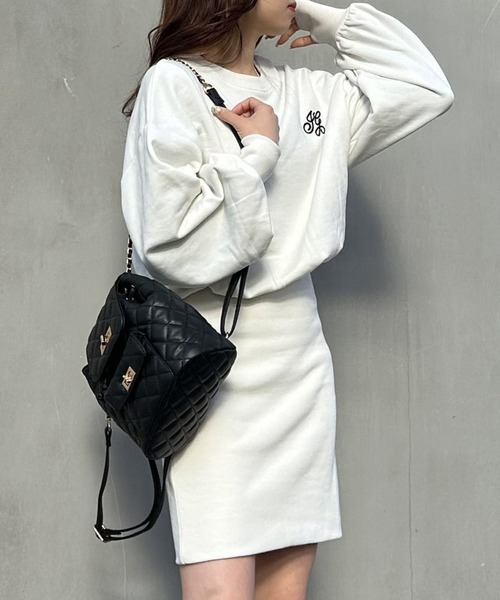 INGNI（イング）の「胸ロゴチュニックワンピース（チュニック・レディース・グレー/アイボリー/ブラック・M）」の9枚目の写真