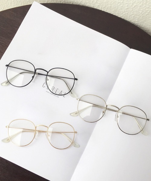 Futier land（フューティアランド）の「スリムフレームラウンド伊達メガネ（メガネ・レディース・ゴールド/ブラック/シルバー・FREE）」の8枚目の写真
