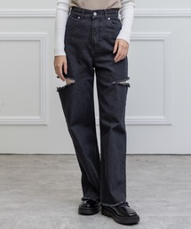 clear | サイドダメージワイドデニムパンツ(デニムパンツ)