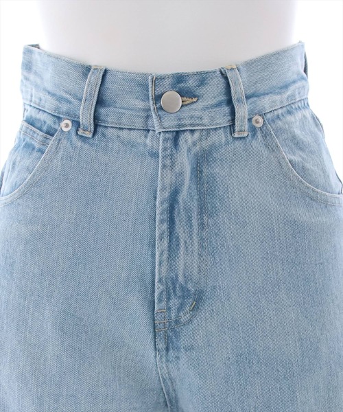 clear（クリア）の「サイドダメージワイドデニムパンツ（デニムパンツ・レディース・ライトブルー/ブラック・S/M）」の7枚目の写真