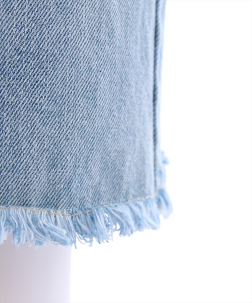 clear（クリア）の「サイドダメージワイドデニムパンツ（デニムパンツ・レディース・ライトブルー/ブラック・S/M）」の8枚目の写真