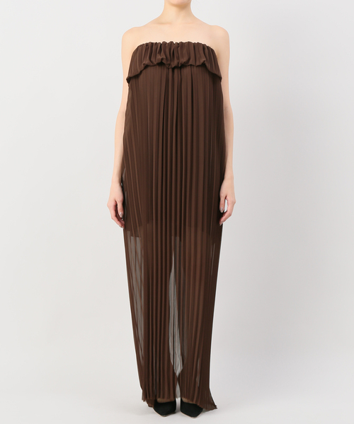 L’Appartement（アパルトモン）の「LOYD/FORD PLEATED DRESS◆（ワンピース・レディース・ブラウン・FREE）」の2枚目の写真