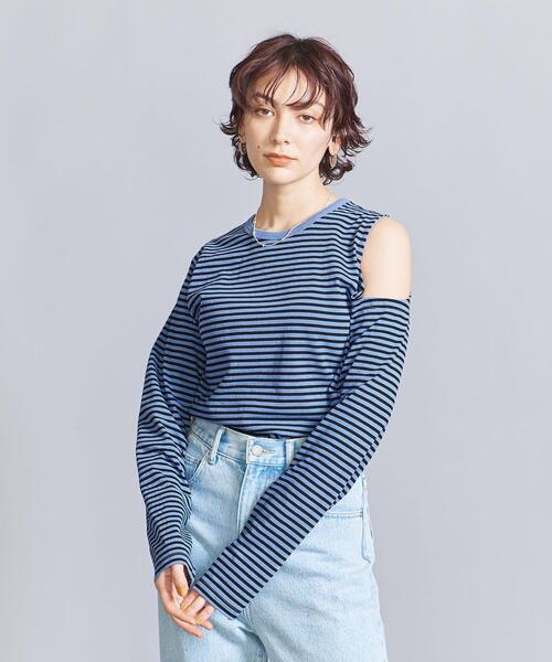 【BEAUTY&YOUTH UNITED ARROWS】コットンボーダースリーブ コットンボーダー ロングスリーブ Tシャツ