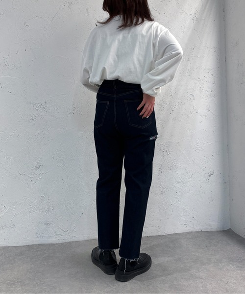 apres jour mignon（アプレジュールミニョン）の「ダメージデニム【ZOZOTOWN限定アイテム】（デニムパンツ・レディース・ブルー/インディゴブルー/ブラック・MEDIUM/LARGE/X-LARGE/SMALL）」の18枚目の写真