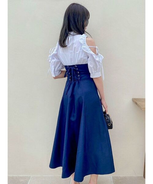 dazzlin(ダズリン)の「フリルコルセットフレアワンピース(ワンピース・レディース・イエロー/ブルー/ネイビー・SMALL/MEDIUM)」の19枚目の写真