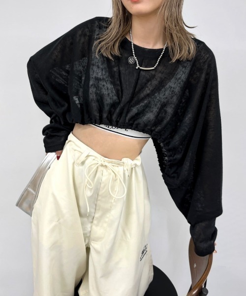 WHO'S WHO gallery(フーズフーギャラリー)の「SLOPPY ラインゴムブラレット(タンクトップ・レディース・ライトグレー/ブラック/オフホワイト・FREE)」の12枚目の写真