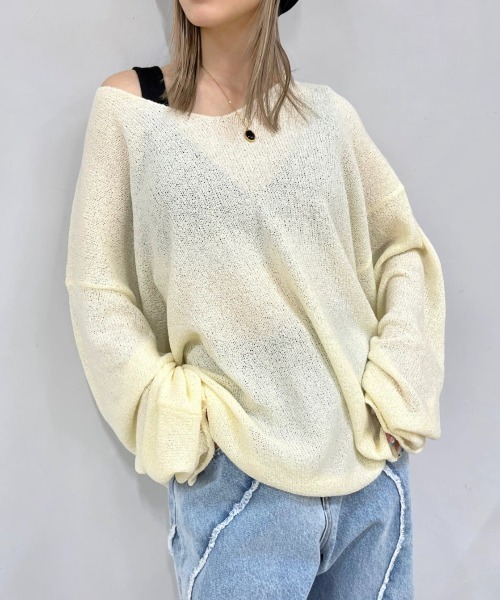 WHO'S WHO gallery(フーズフーギャラリー)の「SLOPPY ラインゴムブラレット(タンクトップ・レディース・ライトグレー/ブラック/オフホワイト・FREE)」の13枚目の写真