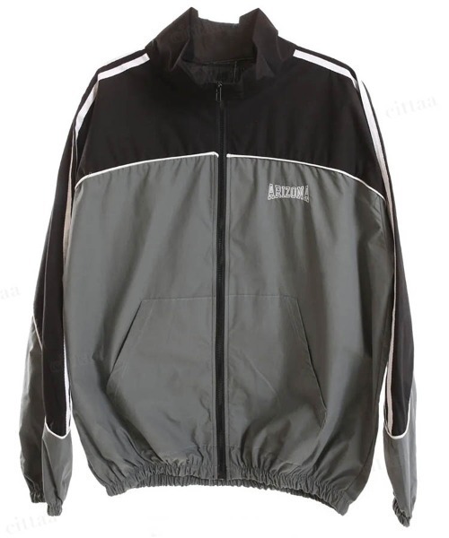 Dalfwin（ダールフィン）の「韓国ファッションARIZONA配色アノラックトラックジャケット（ブルゾン・レディース・ネイビー/カーキ・FREE）」の3枚目の写真