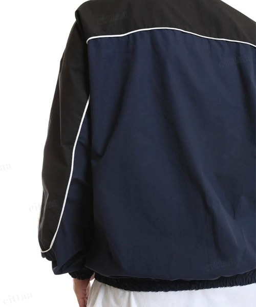 Dalfwin（ダールフィン）の「韓国ファッションARIZONA配色アノラックトラックジャケット（ブルゾン・レディース・ネイビー/カーキ・FREE）」の15枚目の写真