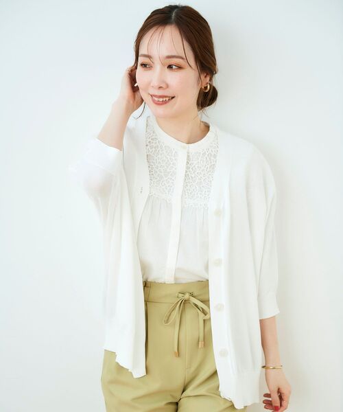 le.coeur blanc（ルクールブラン）の「エンブロイダリーレースフレンチブラウス（シャツ/ブラウス・レディース・ブラック/オフホワイト/イエロー・38）」の9枚目の写真