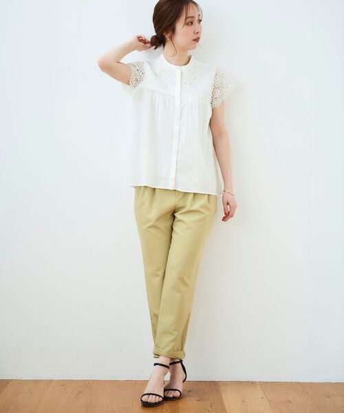 le.coeur blanc（ルクールブラン）の「エンブロイダリーレースフレンチブラウス（シャツ/ブラウス・レディース・ブラック/オフホワイト/イエロー・38）」の18枚目の写真